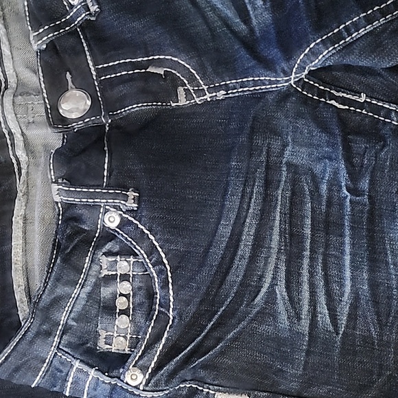 NWOT Twentyone Black by Rue 21 Bling Boot Cut Jeans Size 3/4 - Picture 5 of 13